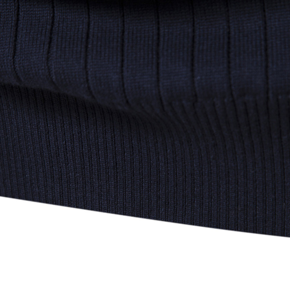 Men's Ribbed Mock Neck Knit Sweater