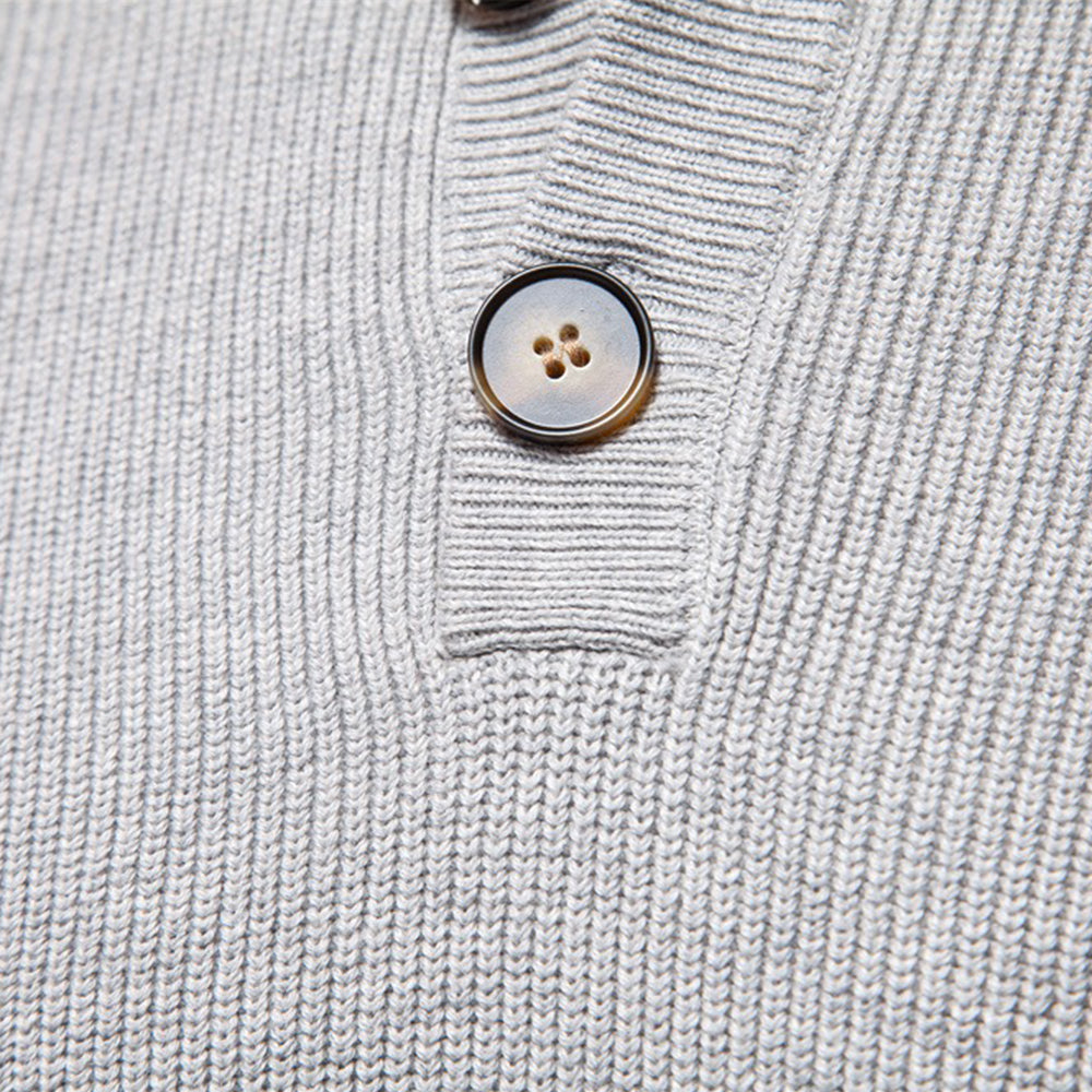 Men's Textured Mock Neck Pullover Sweater
