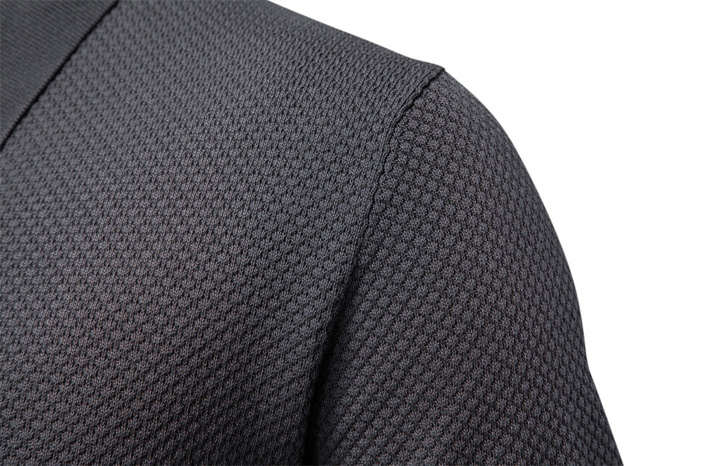 Men’s Textured Knit Polo Shirt