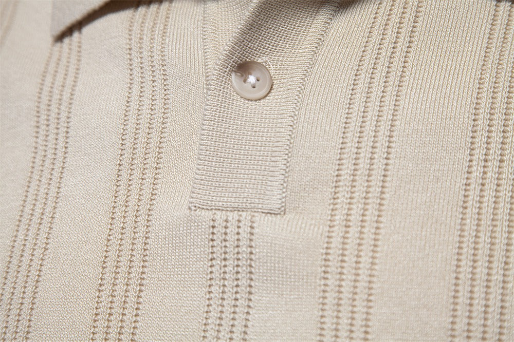Textured Stripe Polo Shirt