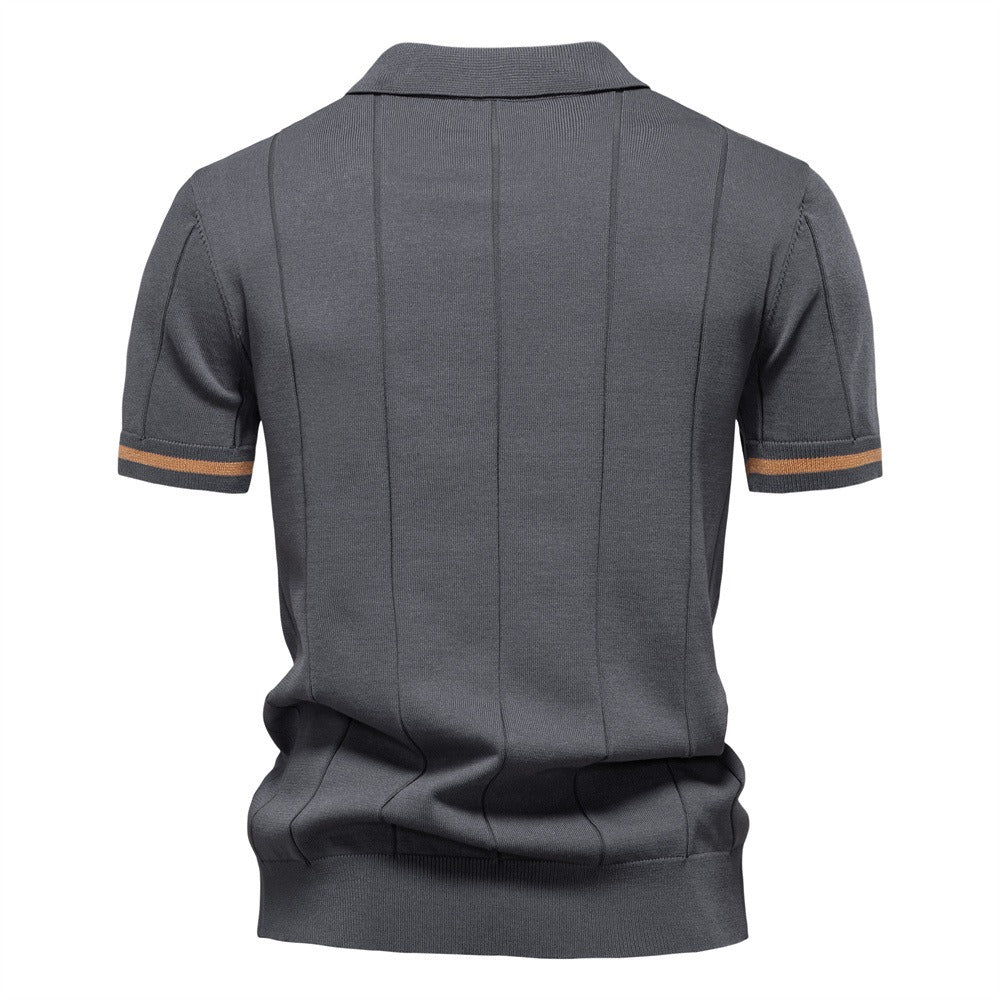 Striped Everyday Knit Polo Shirt