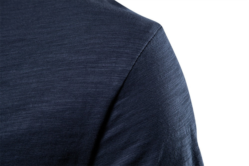 Men’s Solid Slub Cotton V-Neck T-Shirt