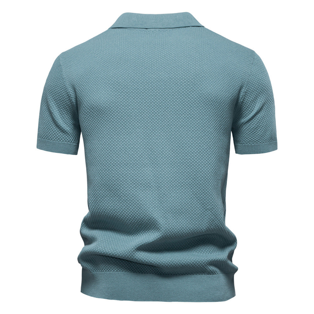 Men’s Textured Knit Polo Shirt