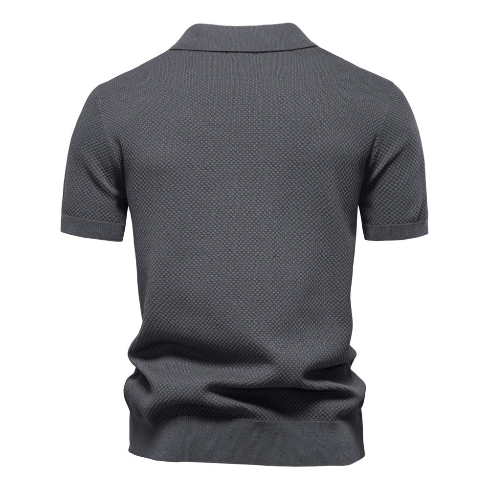 Men’s Textured Knit Polo Shirt
