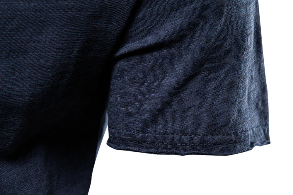 Solid Cotton Crew Neck T-Shirt