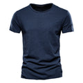 Solid Cotton Crew Neck T-Shirt