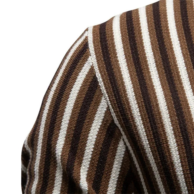 Men’s Striped Knit polo Shirt