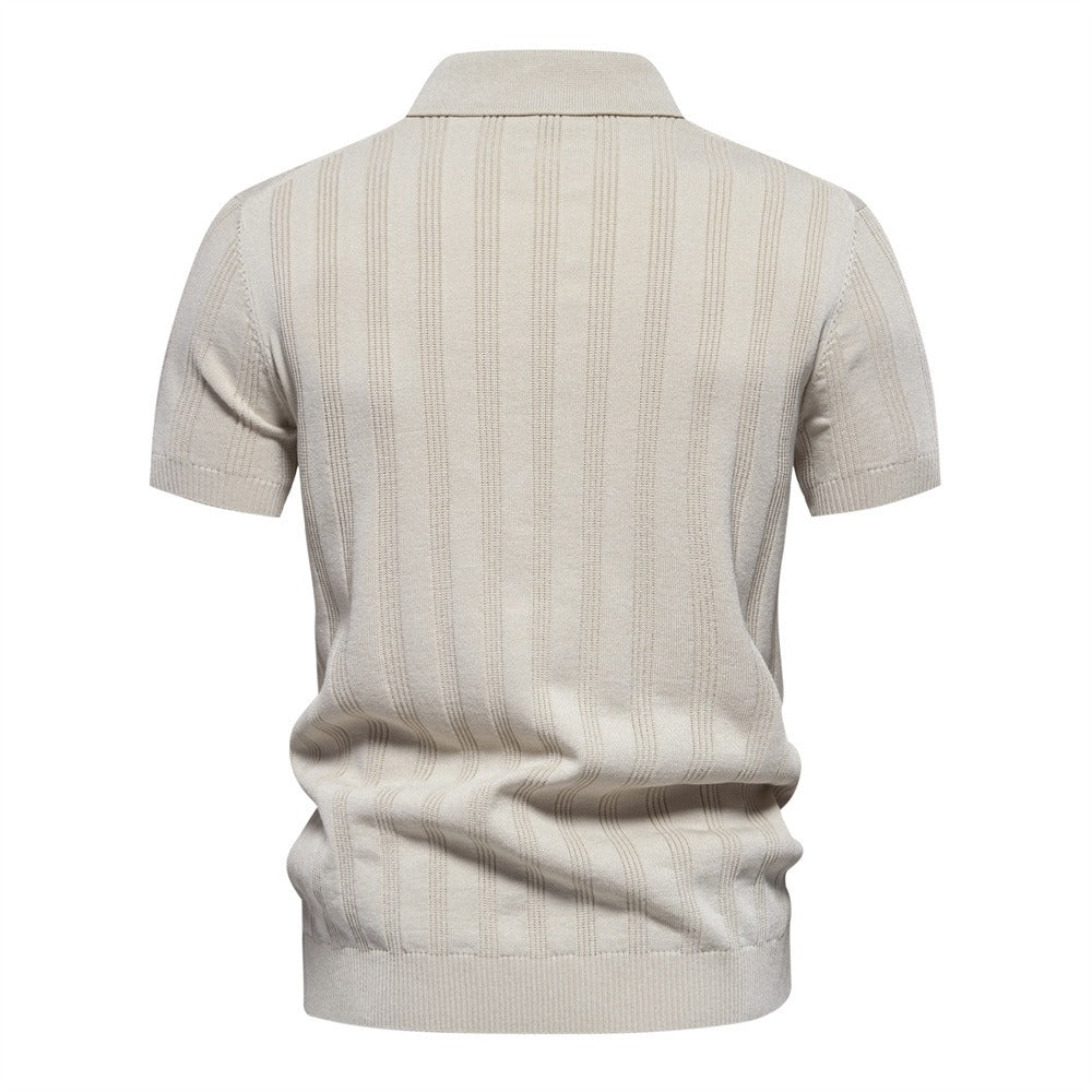 Textured Stripe Polo Shirt