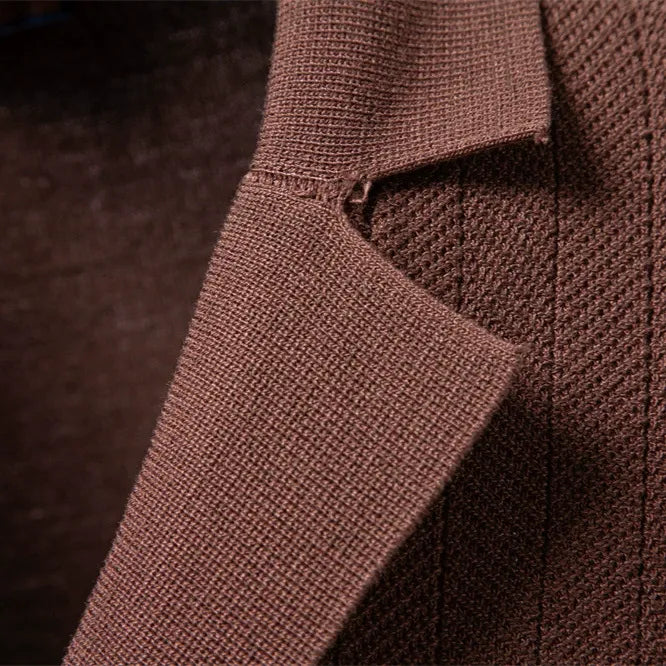 Button-Up Knit Polo Shirt