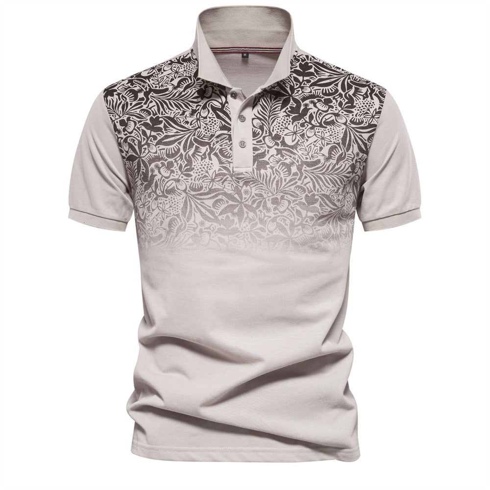 Men’s Gradient Print Polo Shirt