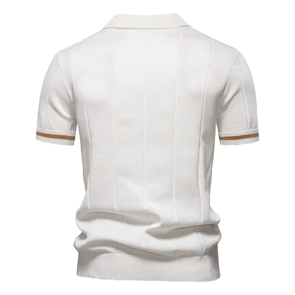 Striped Everyday Knit Polo Shirt