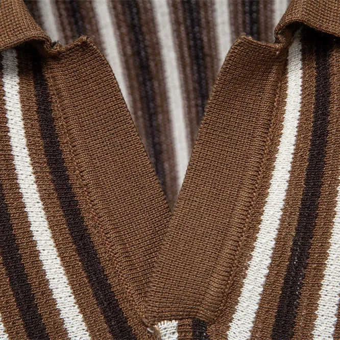 Men’s Striped Knit polo Shirt