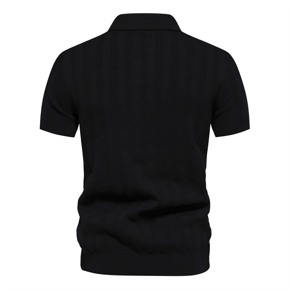 Textured Stripe Polo Shirt
