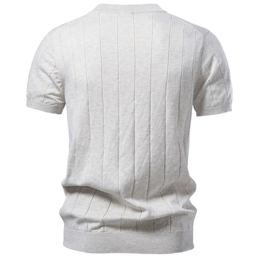 Textured Cotton Knit T-Shirt