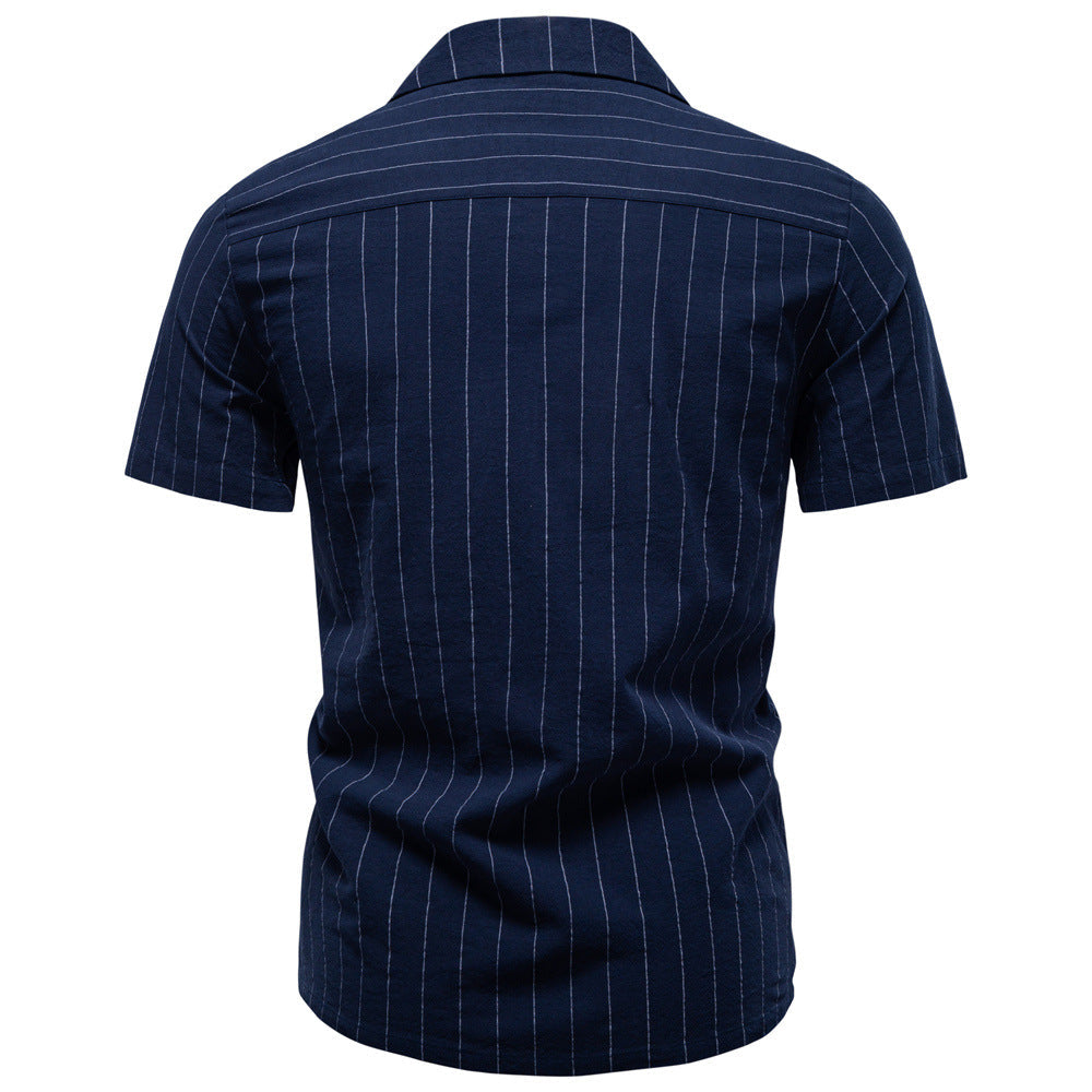 Vertical Stripe Short Shirt