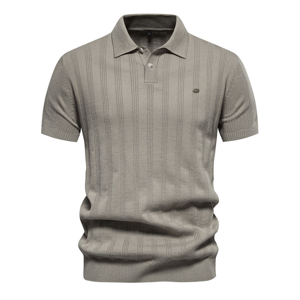 Textured Stripe Polo Shirt