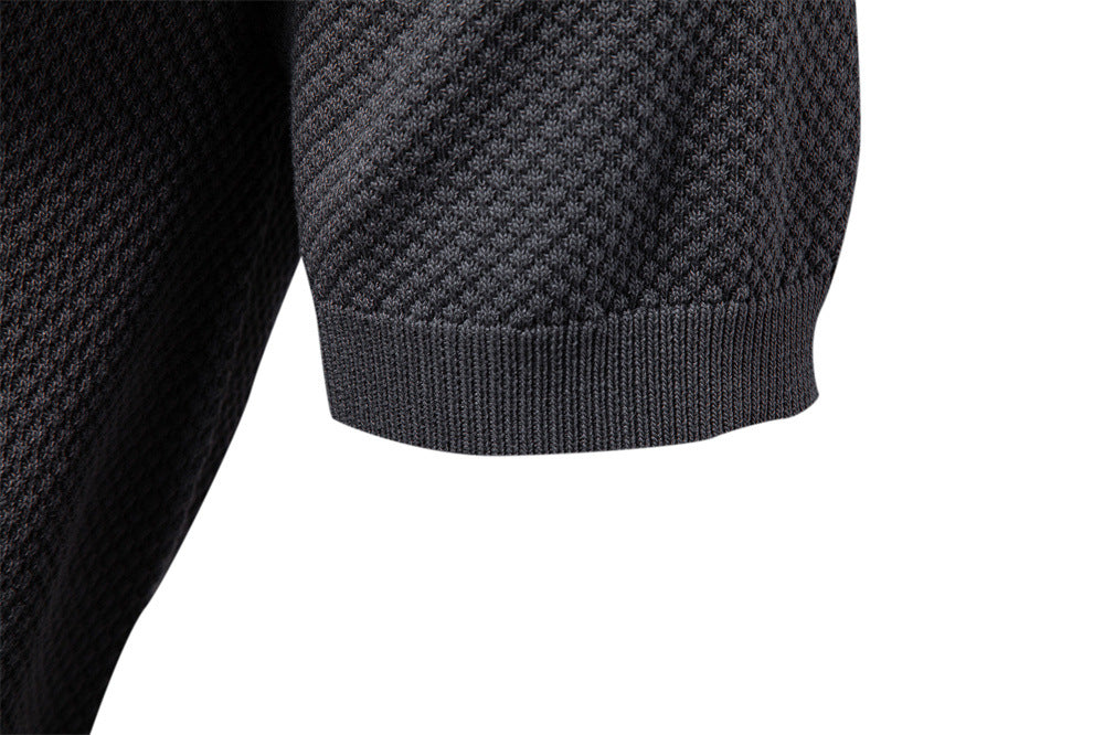 Men’s Textured Knit Polo Shirt