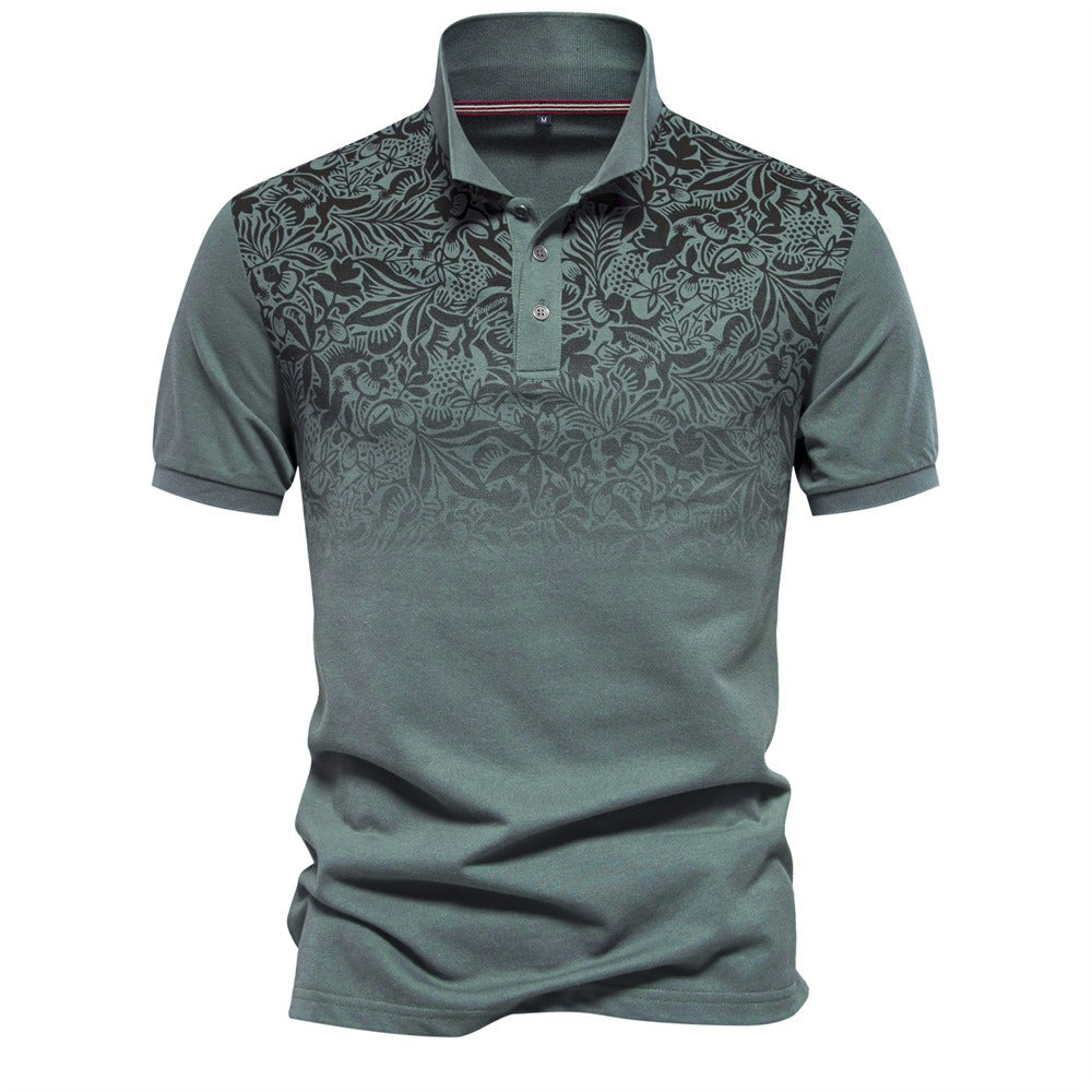 Men’s Gradient Print Polo Shirt