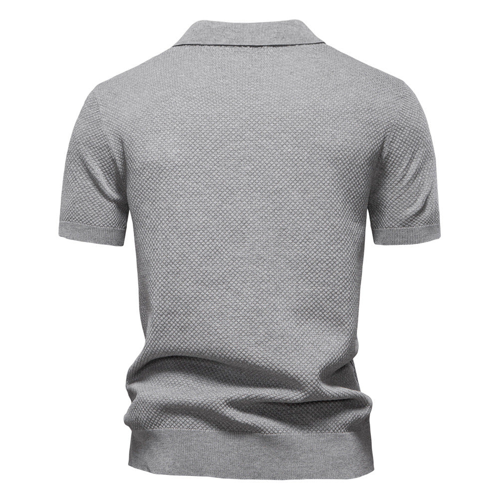 Men’s Textured Knit Polo Shirt