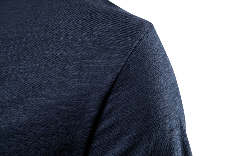Solid Cotton Crew Neck T-Shirt