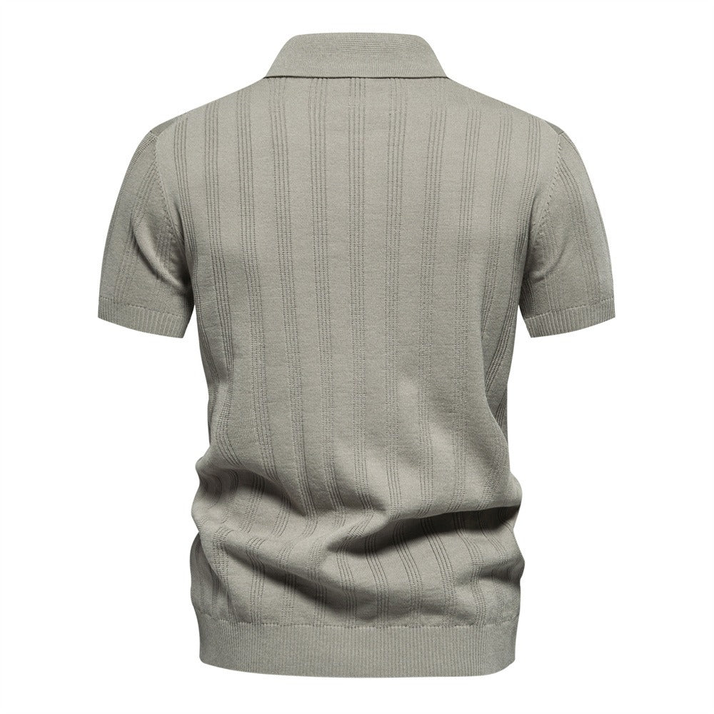 Textured Stripe Polo Shirt