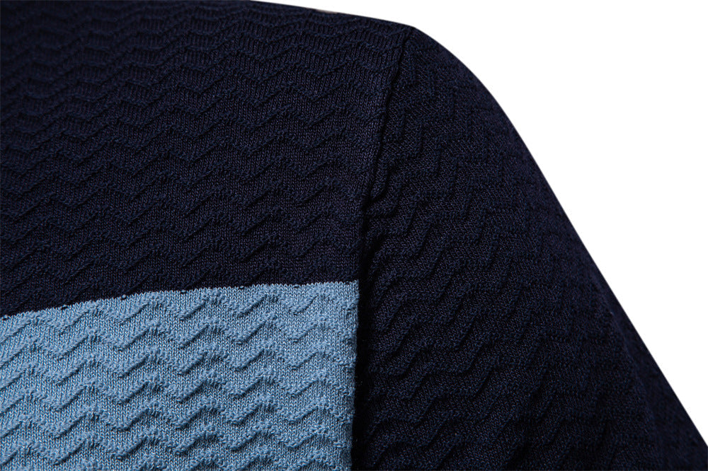 Men’s Striped Zip Polo Shirt