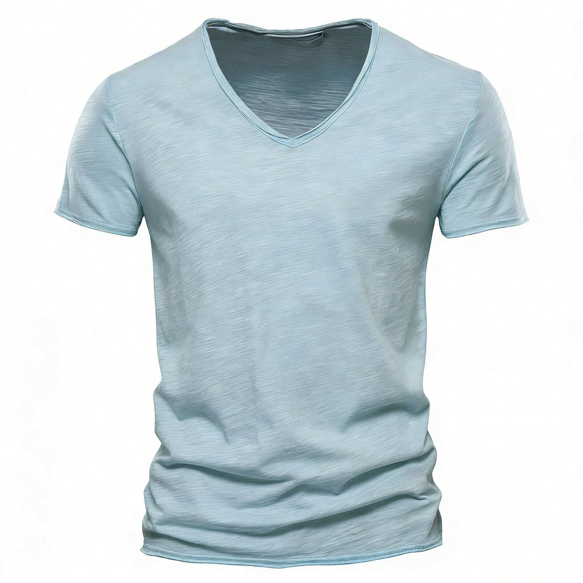 Men’s Solid Slub Cotton V-Neck T-Shirt