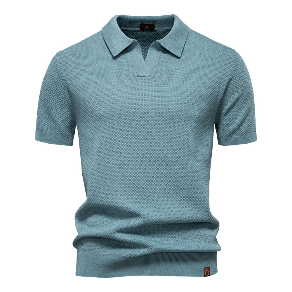 Men’s Textured Knit Polo Shirt