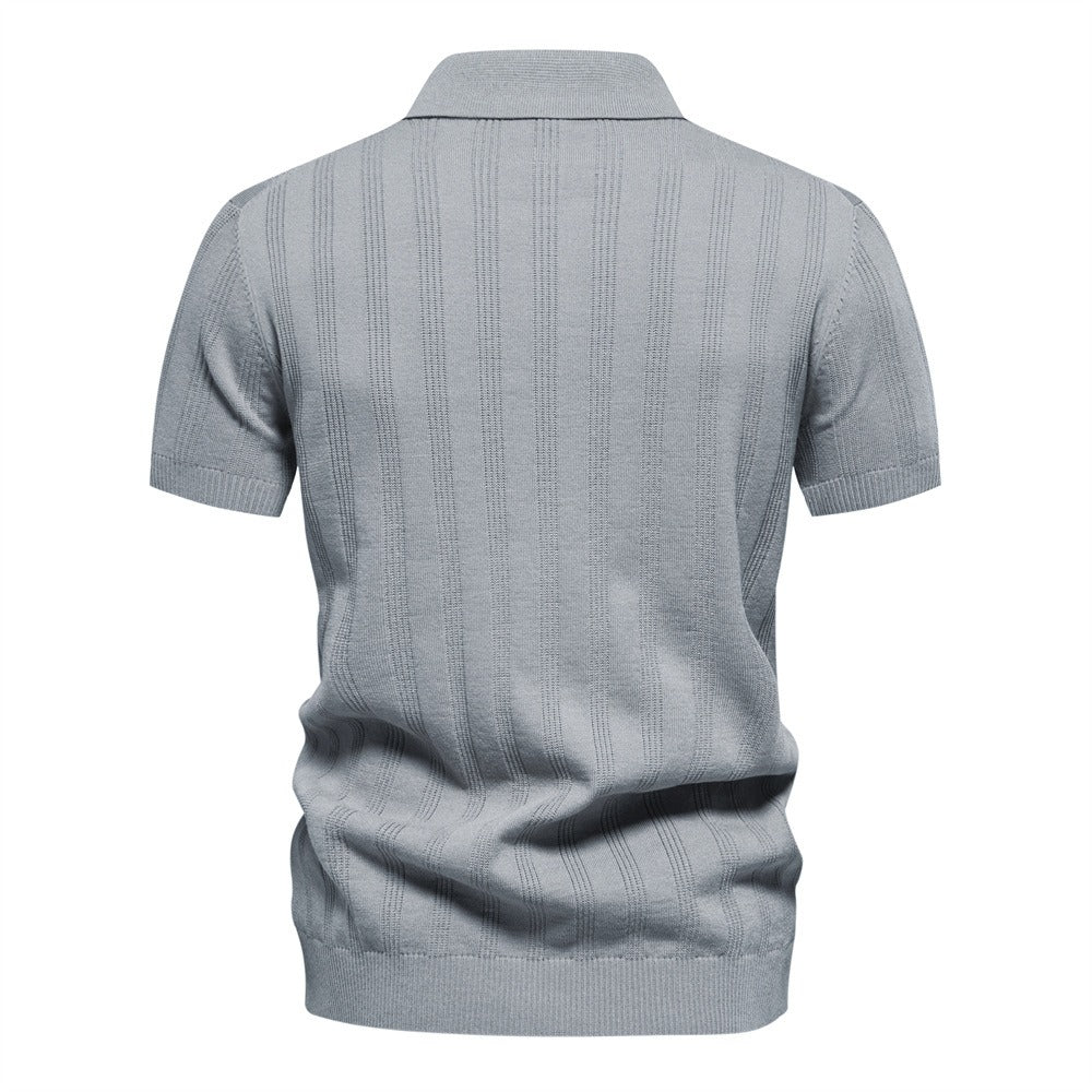 Textured Stripe Polo Shirt