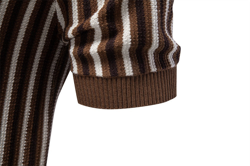 Men’s Striped Knit polo Shirt