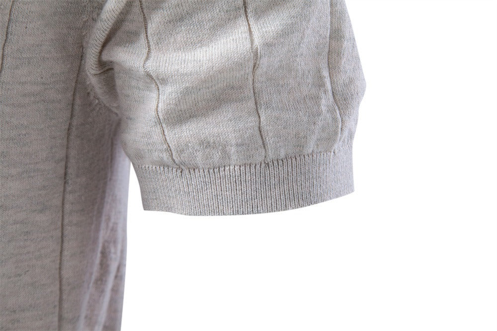 Textured Cotton Knit T-Shirt