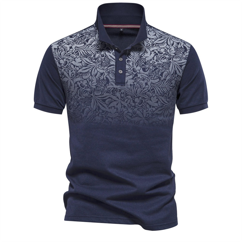 Men’s Gradient Print Polo Shirt