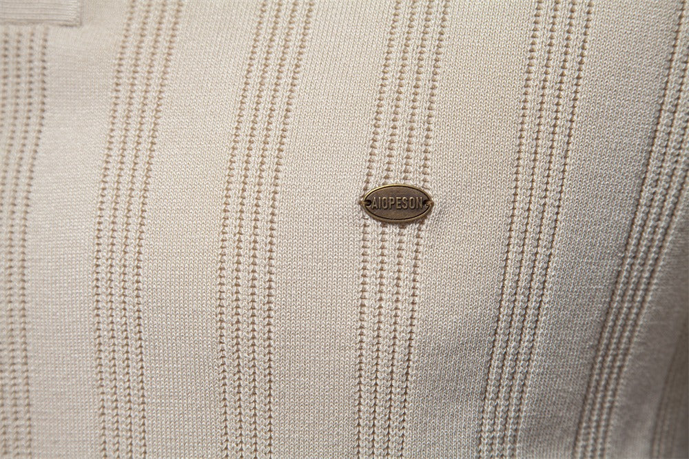 Textured Stripe Polo Shirt