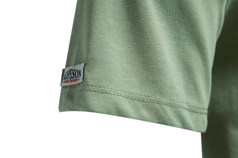 Textured Graphic Cotton Blend T-Shirt