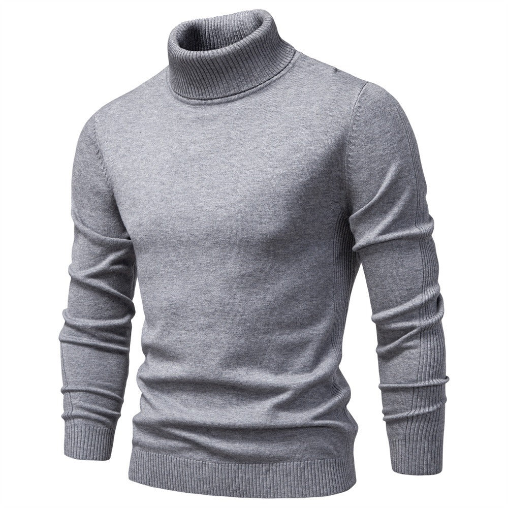 Men's Ribbed Turtleneck Knit Pullover