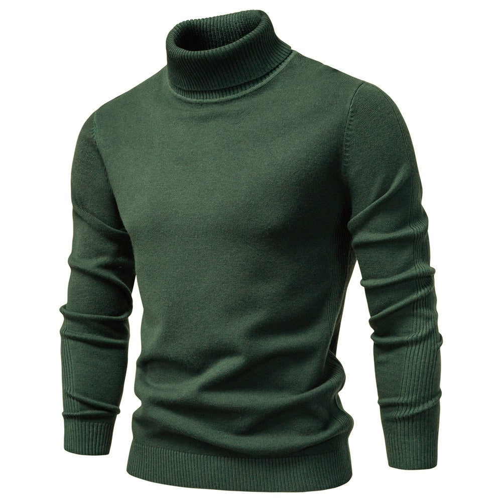 Men's Ribbed Turtleneck Knit Pullover