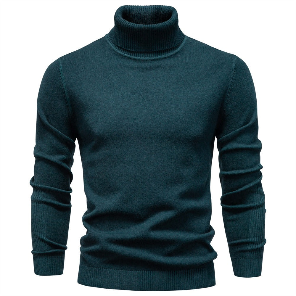 Men's Ribbed Turtleneck Knit Pullover