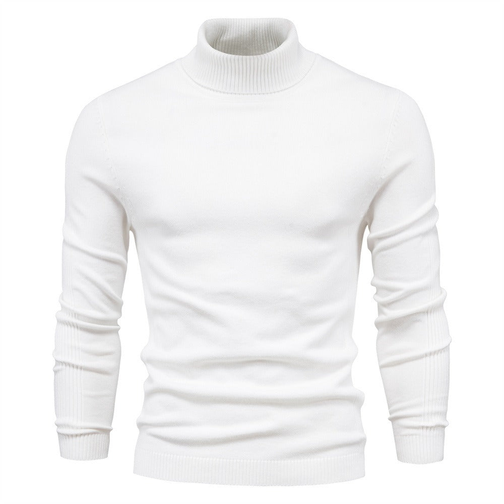 Men's Ribbed Turtleneck Knit Pullover