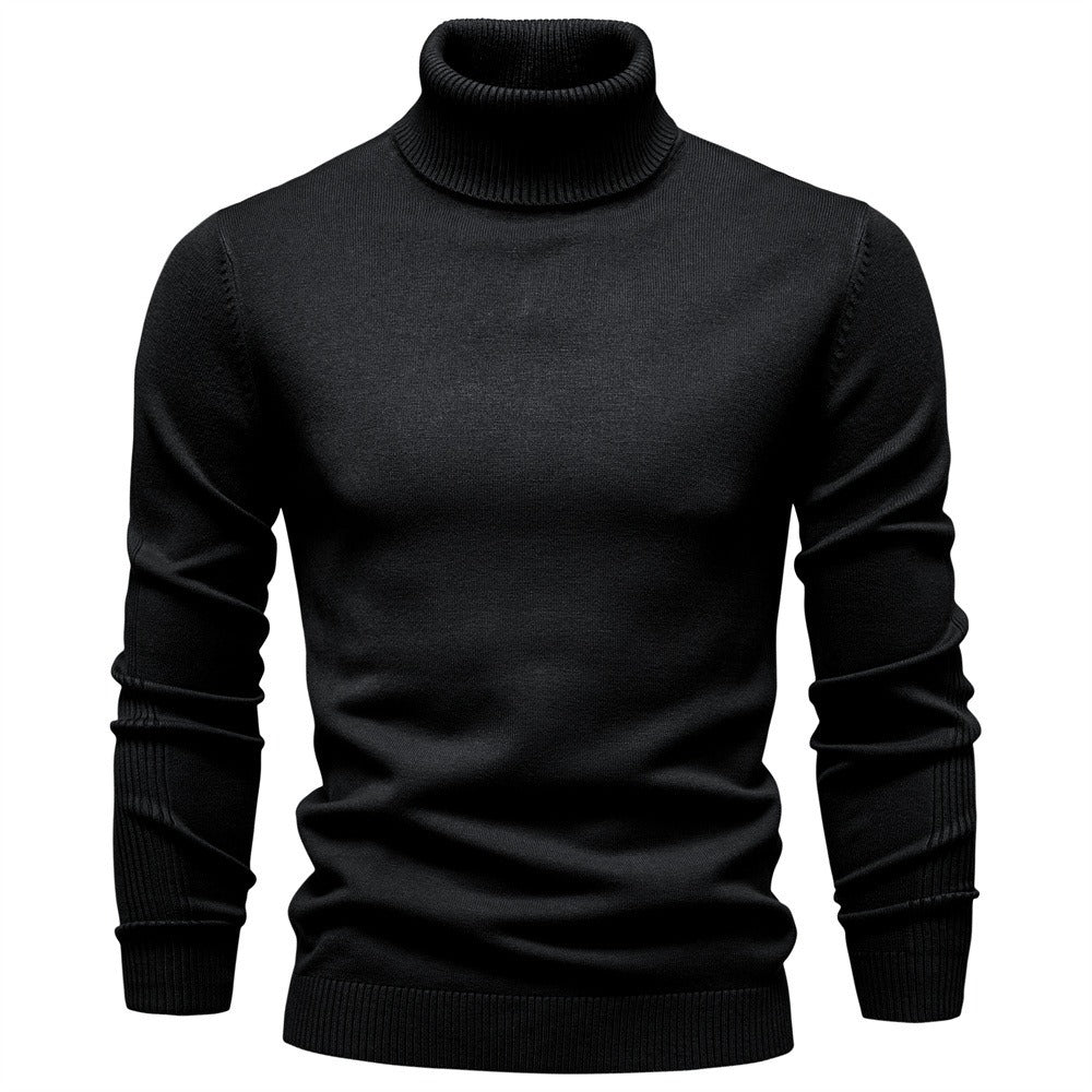 Men's Ribbed Turtleneck Knit Pullover