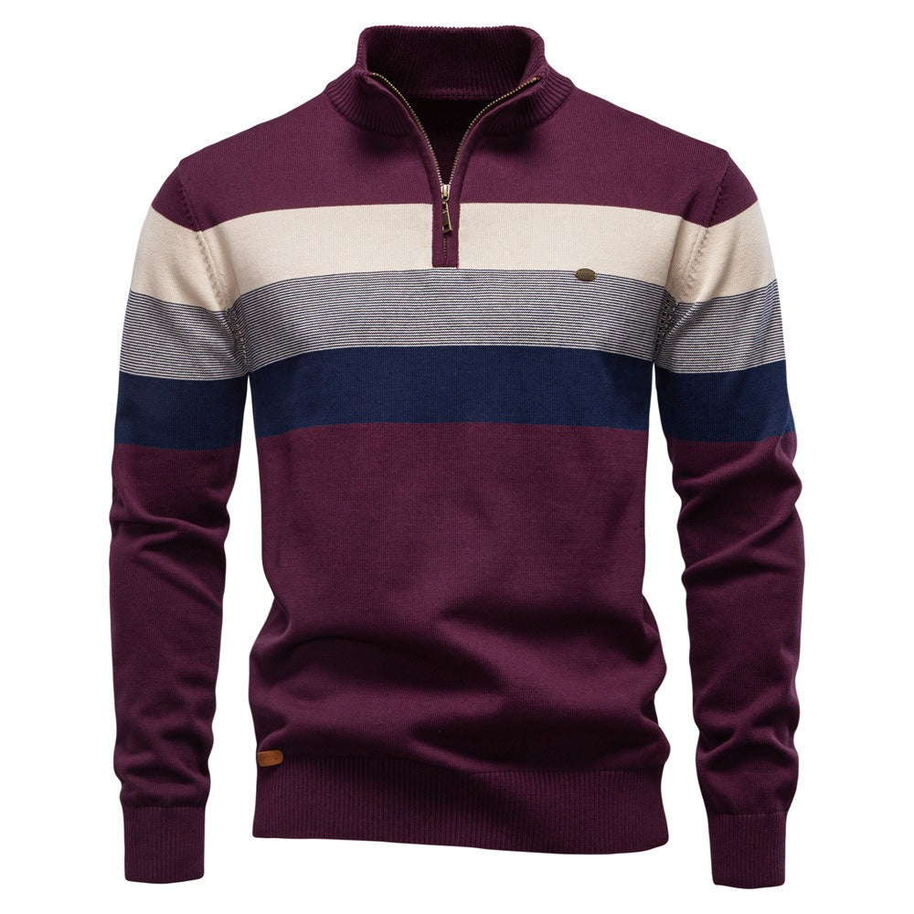 Men's Colorblock Quarter-Zip Pullover