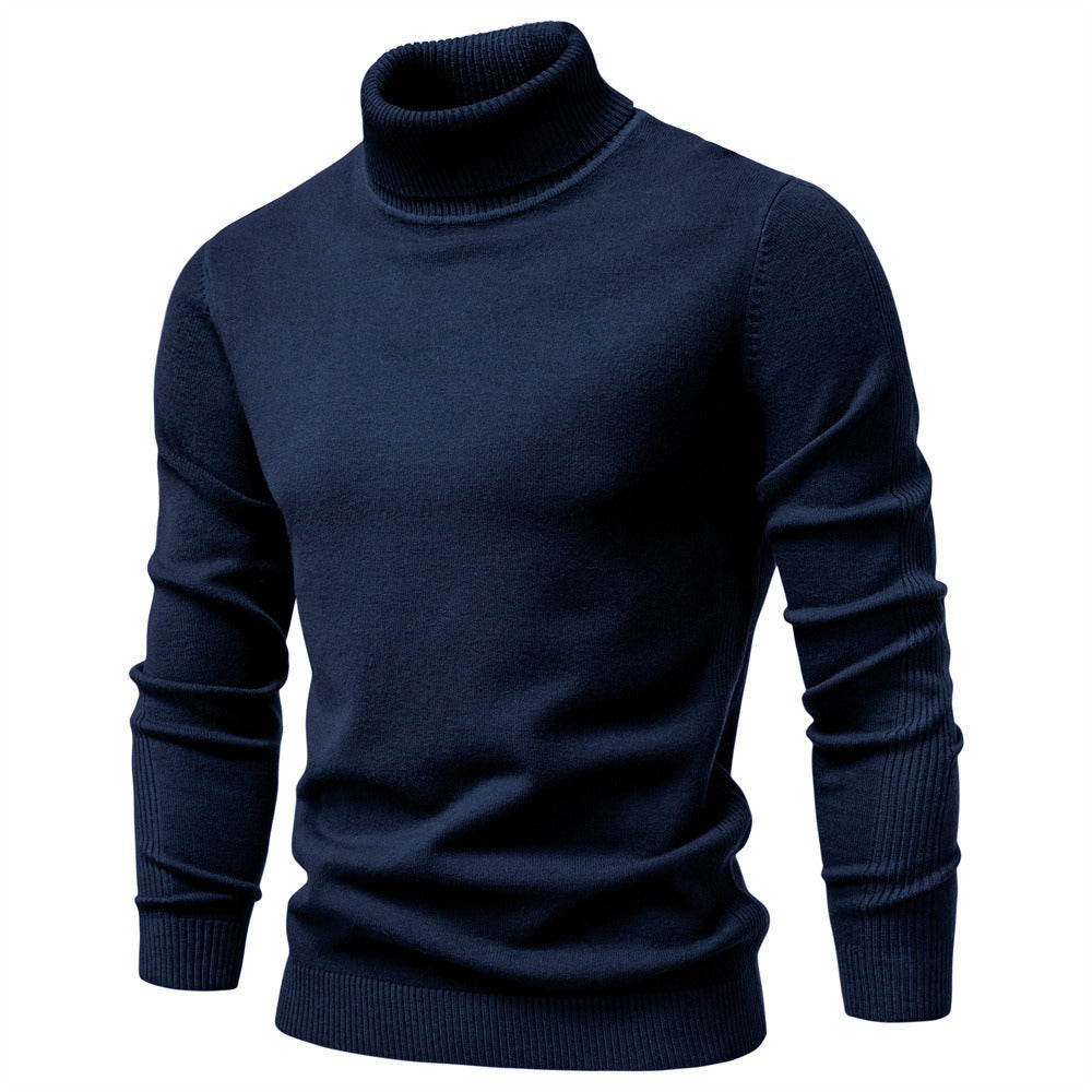 Men's Ribbed Turtleneck Knit Pullover