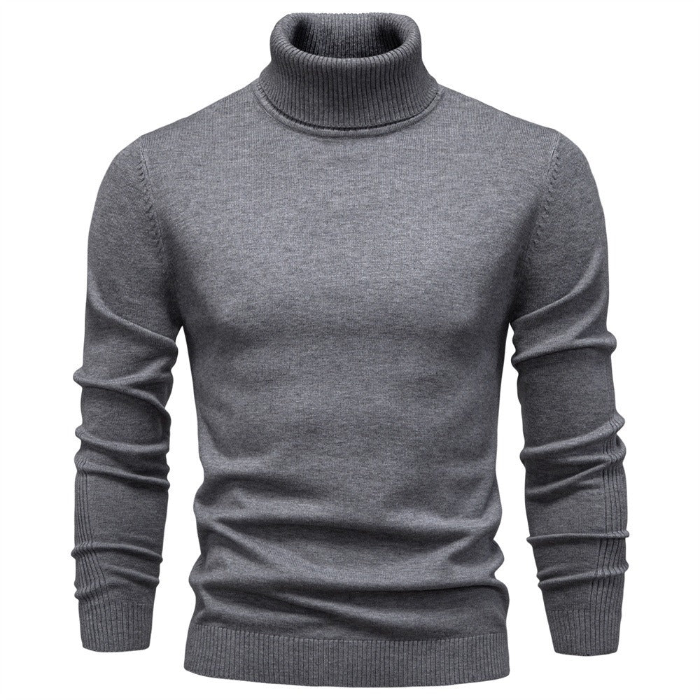 Men's Ribbed Turtleneck Knit Pullover