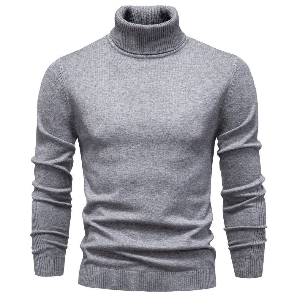 Men's Ribbed Turtleneck Knit Pullover