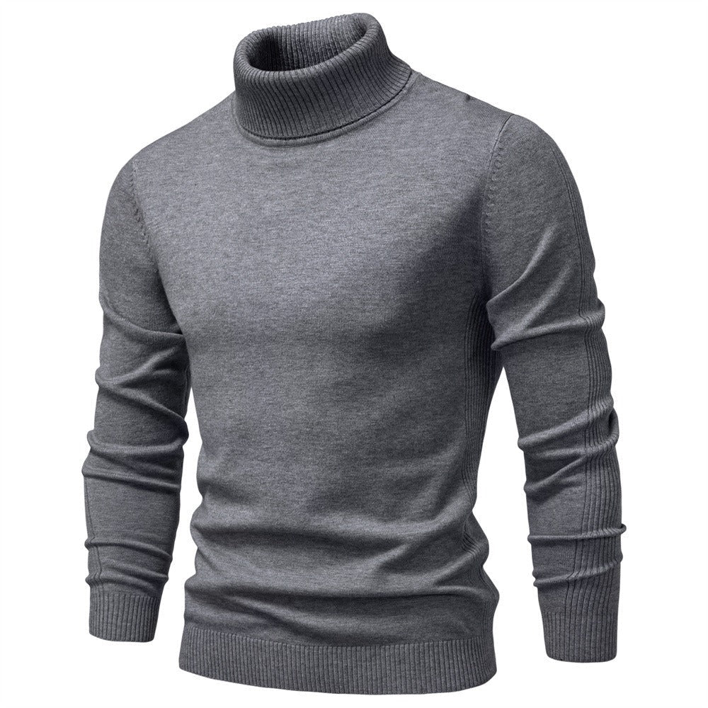 Men's Ribbed Turtleneck Knit Pullover