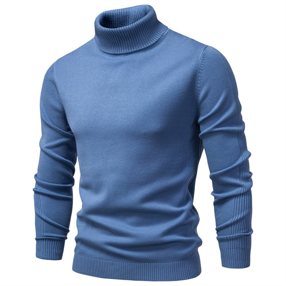 Men's Ribbed Turtleneck Knit Pullover