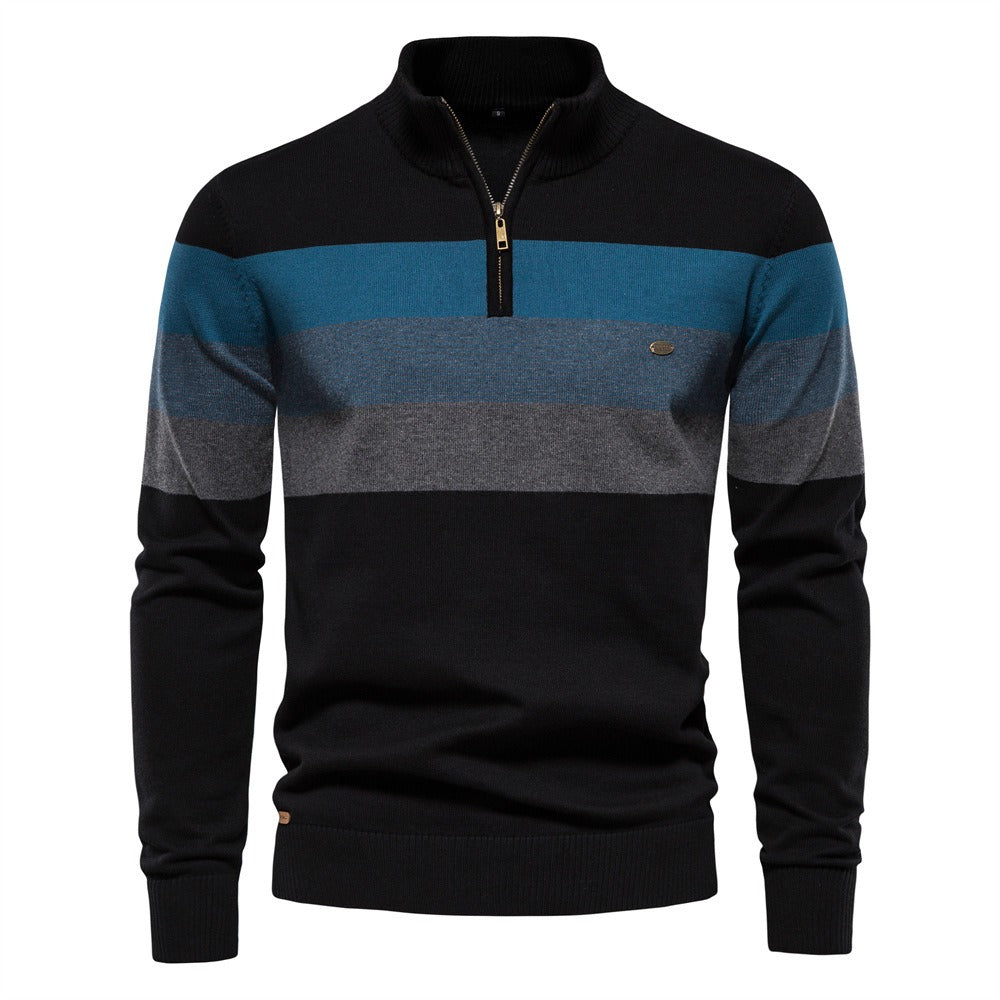 Men's Colorblock Quarter-Zip Pullover