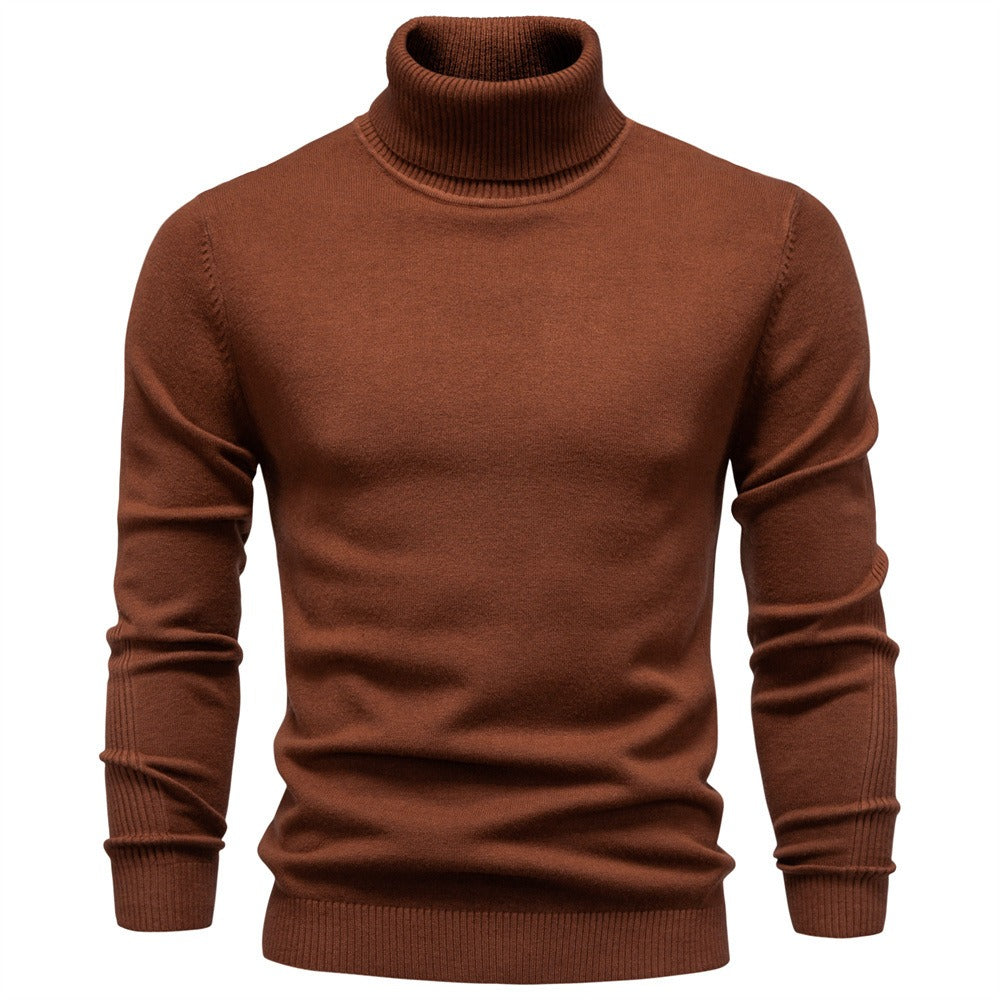 Men's Ribbed Turtleneck Knit Pullover