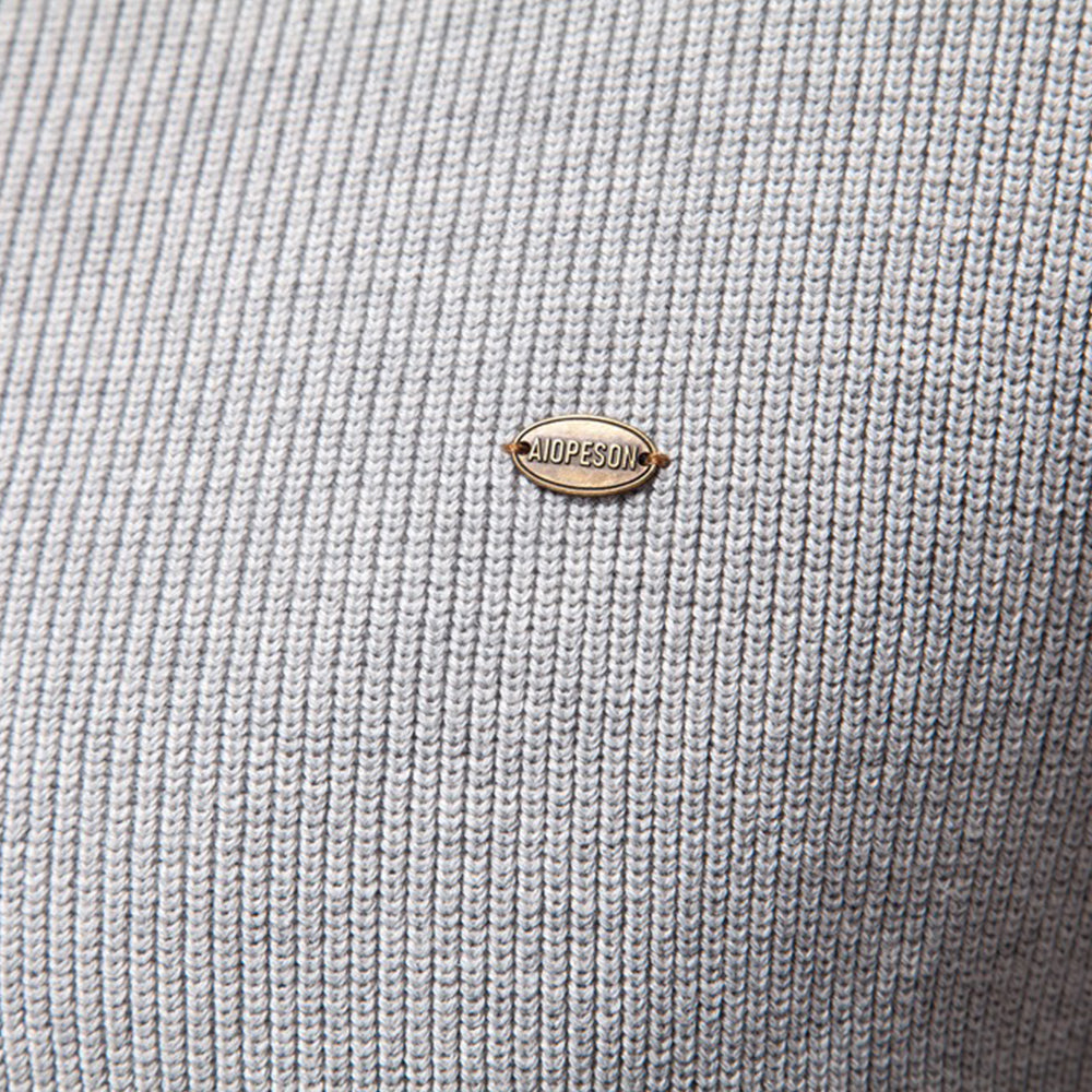 Men's Textured Mock Neck Pullover Sweater