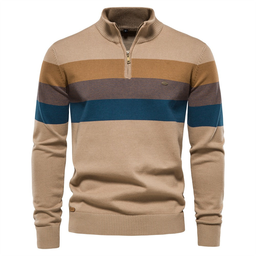Men's Colorblock Quarter-Zip Pullover