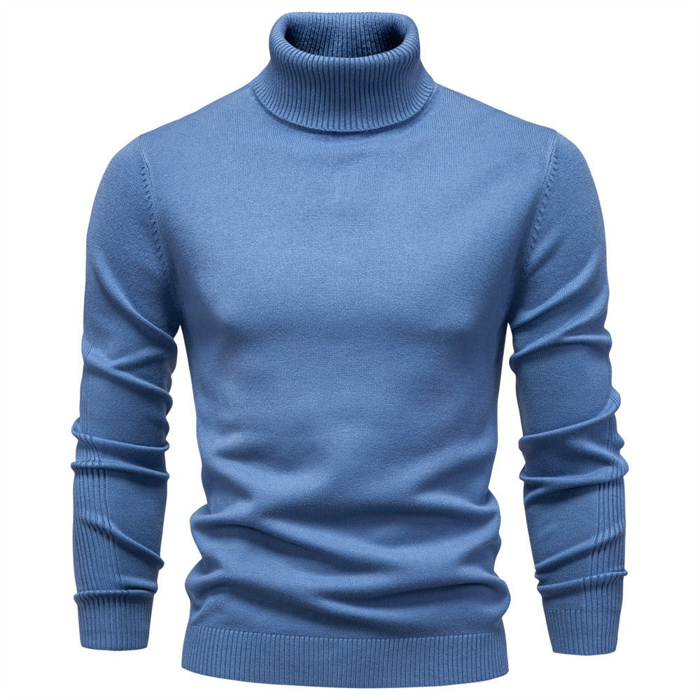 Men's Ribbed Turtleneck Knit Pullover